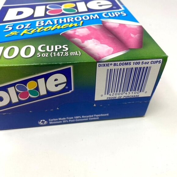 Dixie 5 Oz  Bathroom Cups Beautiful Blooms Pink Open Package 35 Cups - Picture 5 of 5